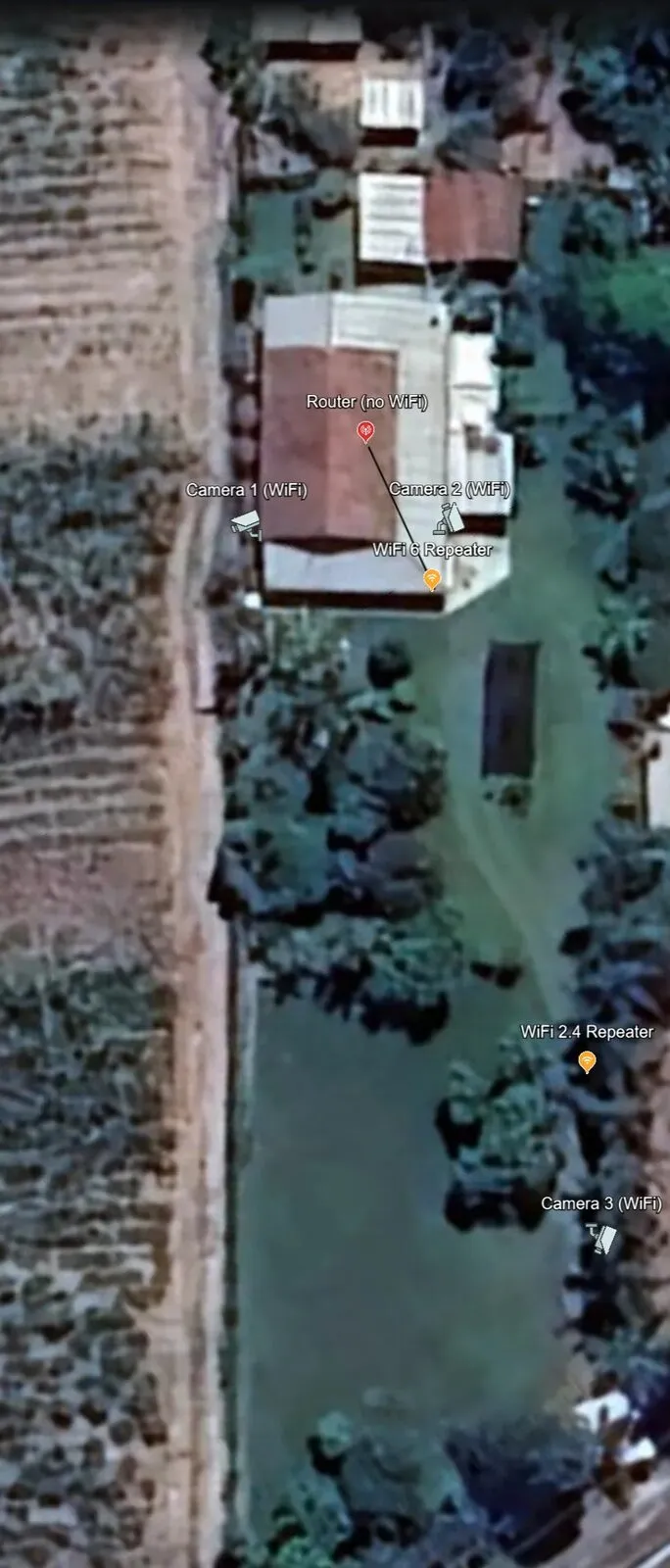 Vista aérea com a configuração anterior Imagem