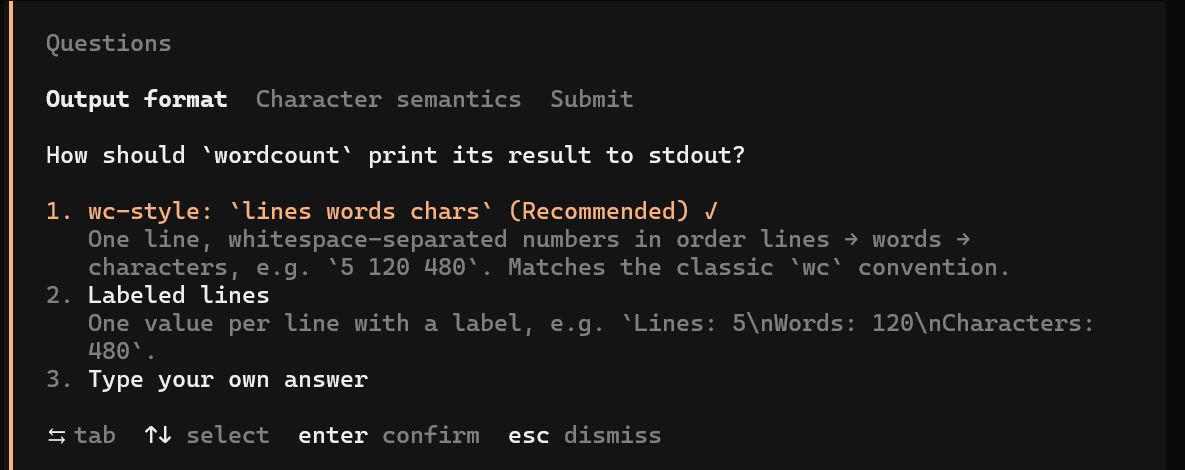 First question: how to print the result Question about the output format